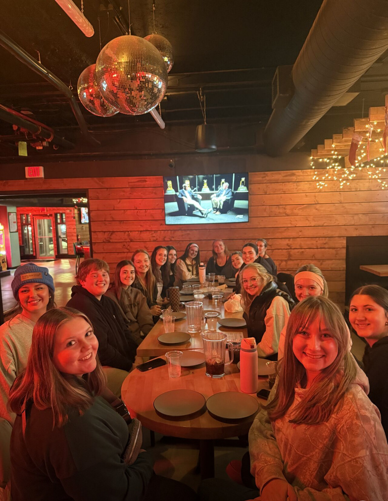 SHRM event at a restaurant in the evening